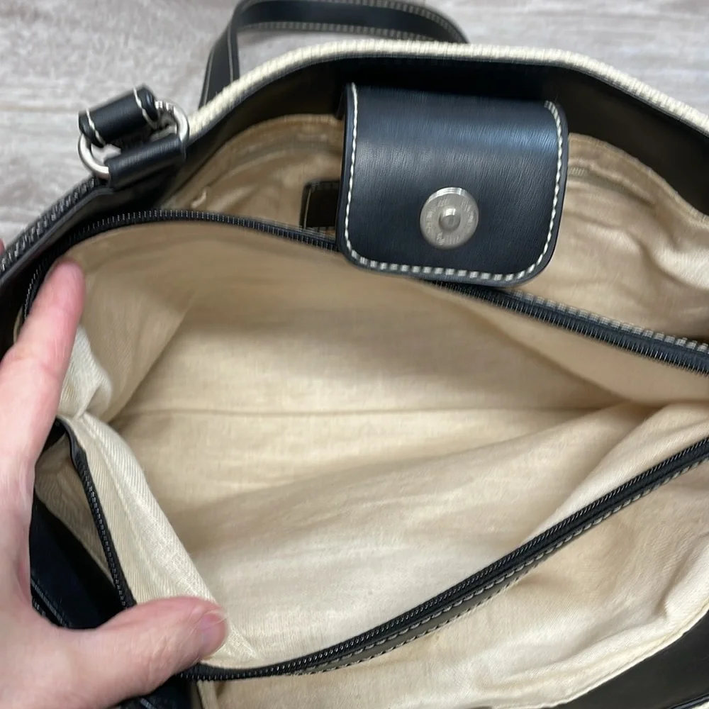 Relic Woven Handbag Vintage Black and Cream